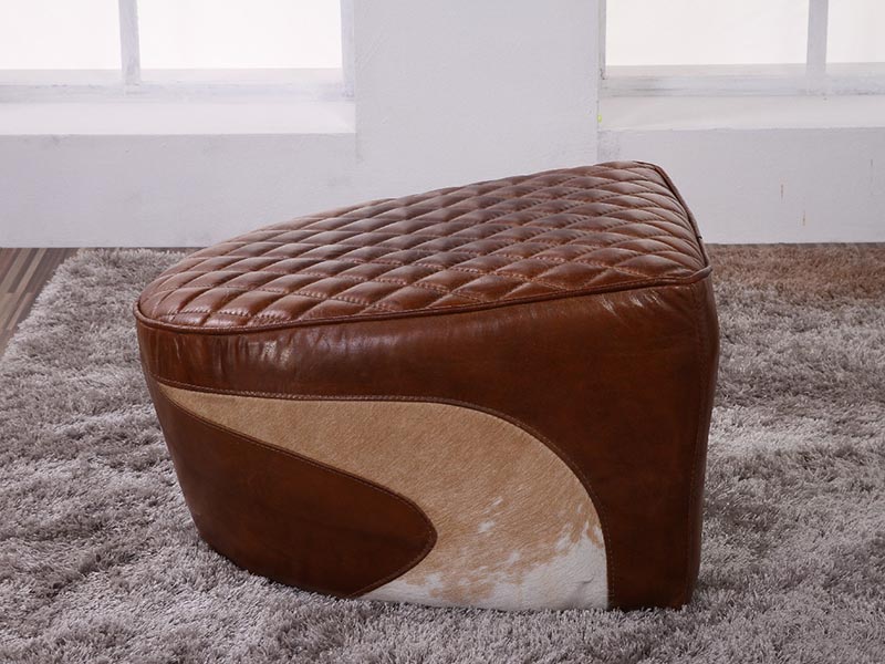 Vintage Saddle Armchair With Ottoman
