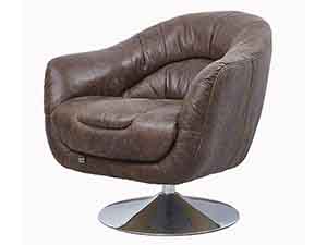 Swivel Antique Leather Armchair