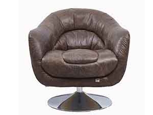 Swivel Antique Leather Armchair