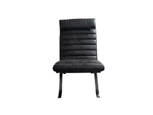 Black Leisure High Back Leather Chair With High Quailty Cushion And Headrest