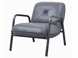 Tube Arm Vintage Black Leather Chair