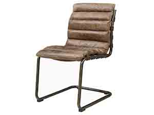 Tubular Base Antique Leather Chair