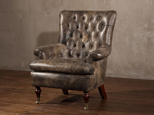 Tufted Camel Back Club Chair