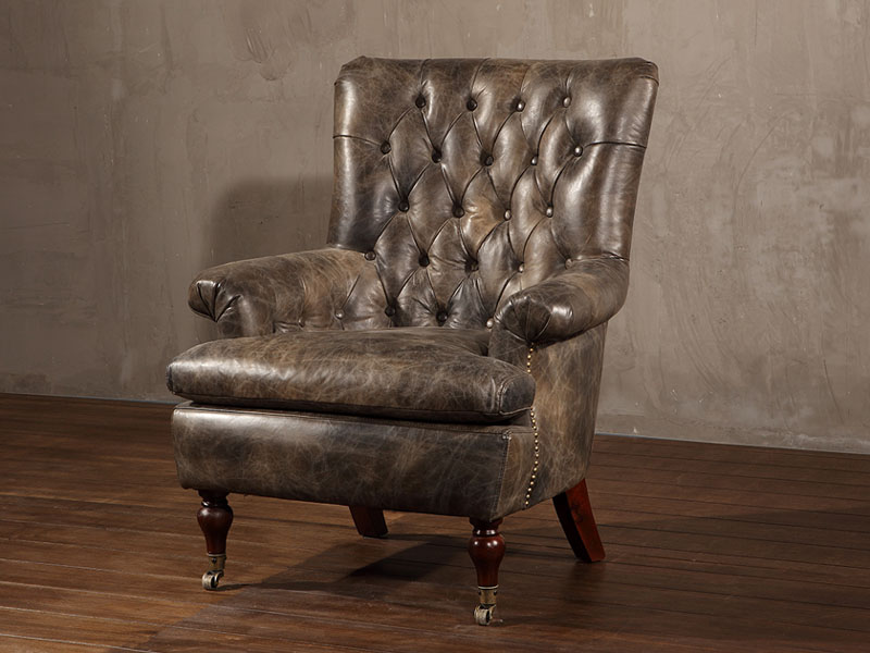 Tufted Camel Back Club Chair