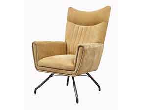 Vintage Genuine Leather Chair with Stool