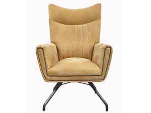 Vintage Genuine Leather Chair with Stool