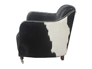 Vintage Leather Seat Pony Hide Lounge Chair