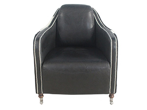 Vintage Leather Seat Pony Hide Lounge Chair