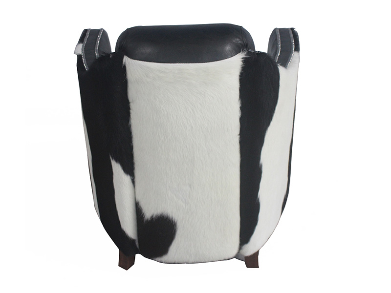 Vintage Leather Seat Pony Hide Lounge Chair