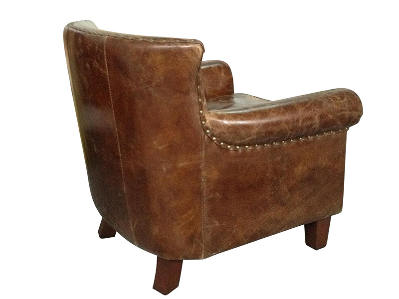 Distressed Leather Armchair