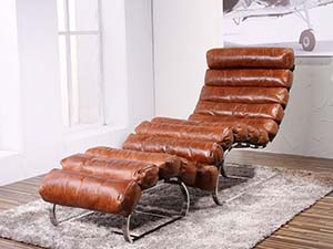 Vintage Recliner Chair With Ottoman