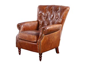 Distressed Leather Armchair