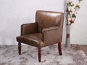 Vintage Wood Legs Armchair