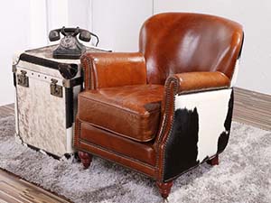 Vintage Cow Leather Chair