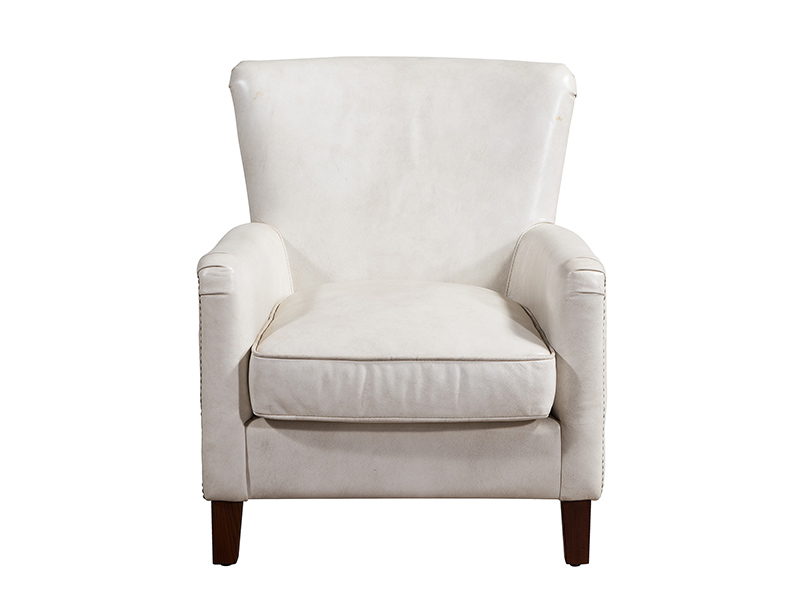White Leather Single Armchair