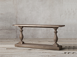 Solid Oak Wood Antique Console Table