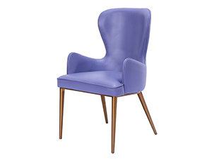 Luxury Leather Wing Chair with Golden Leg