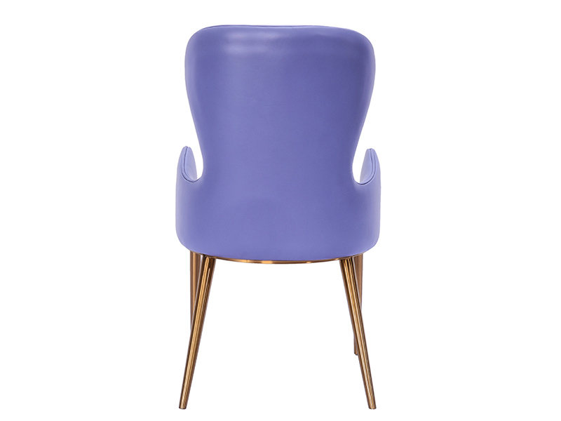 Luxury Leather Wing Chair with Golden Leg