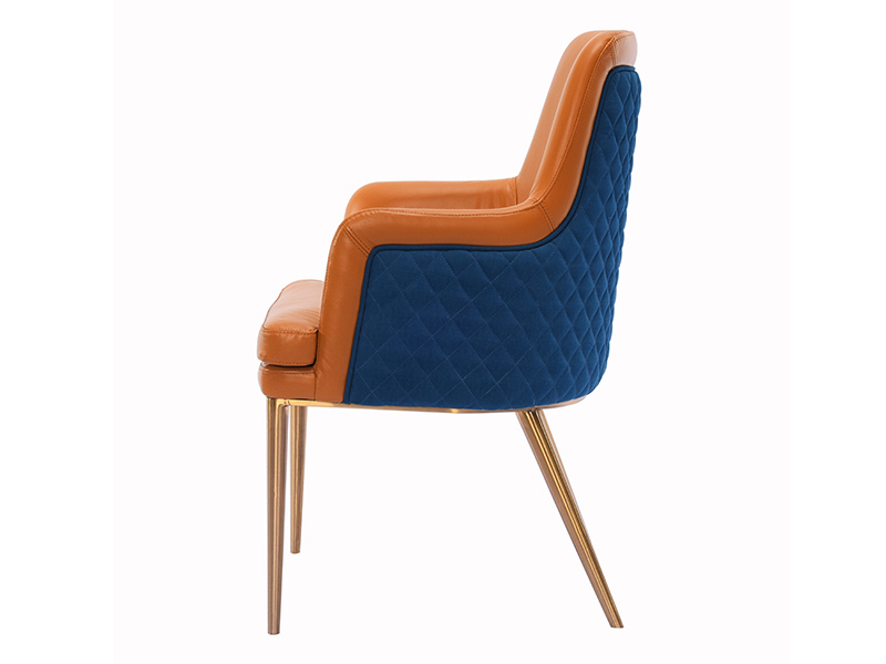 Luxury Diamond Stitching Cover Leather Lounge Chair