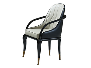 High End Luxury Dining Chair with Brass Footrest