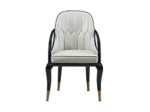 High End Luxury Dining Chair with Brass Footrest