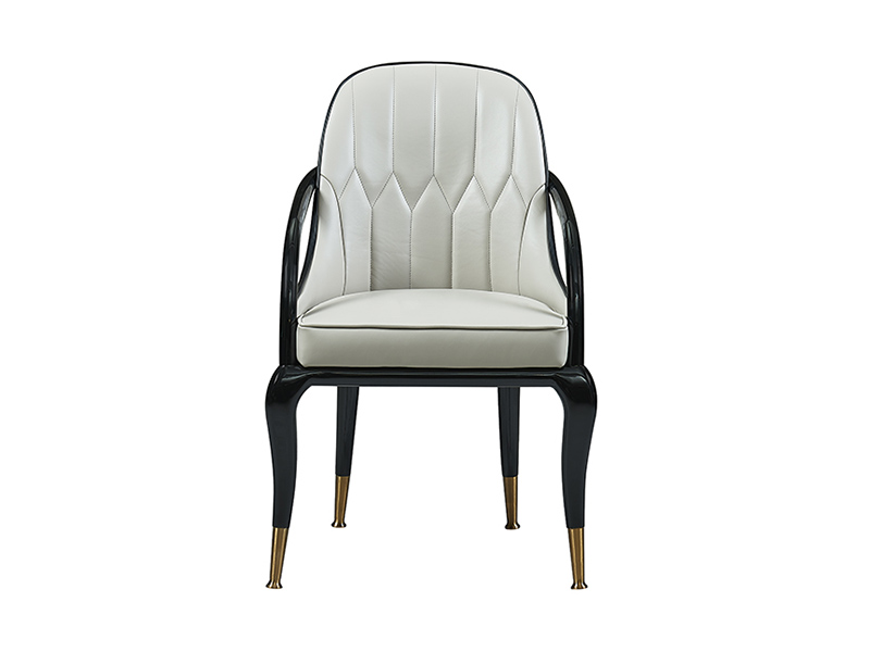 High End Luxury Dining Chair with Brass Footrest