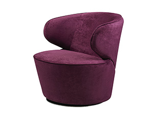 Custom Gold Metal Band Base Velvet Armchair