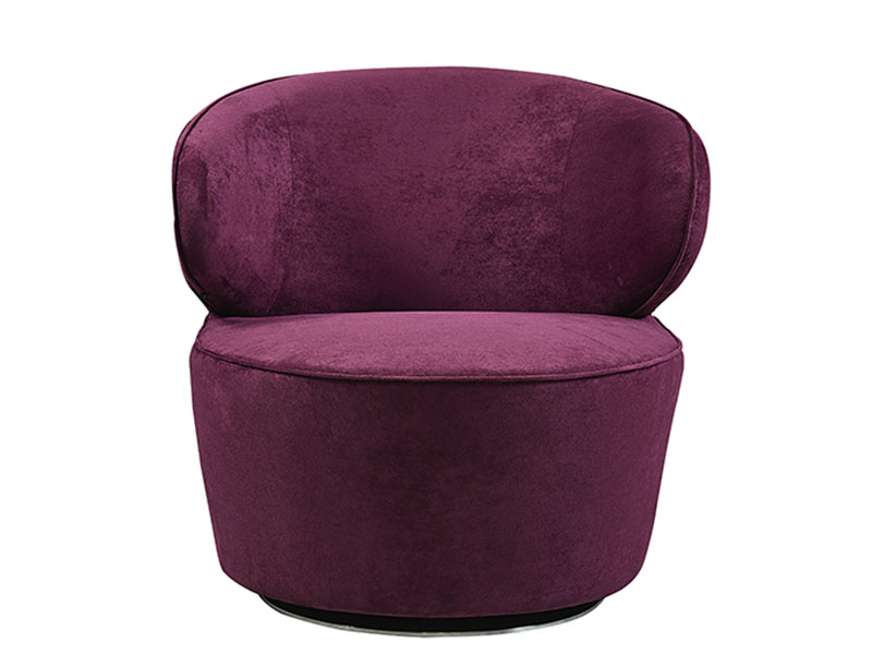 Custom Gold Metal Band Base Velvet Armchair