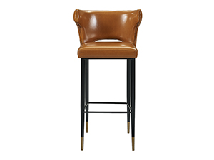 Luxury Leather Tufted Back Bar Chair