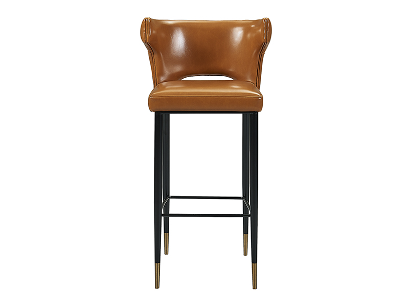 Luxury Leather Tufted Back Bar Chair