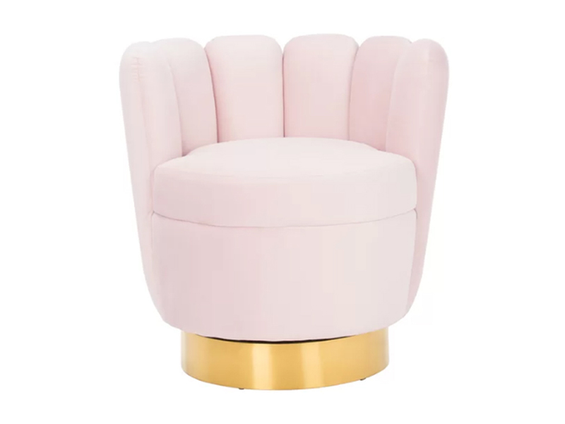 Living Room Petal Shape Stainless Steel Frame Velvet Leisure Chair