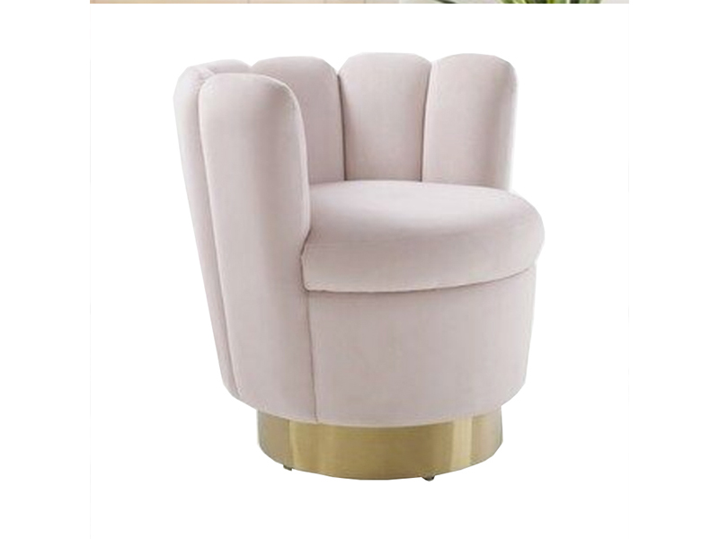 Living Room Petal Shape Stainless Steel Frame Velvet Leisure Chair
