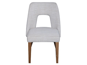 Luxury Oak Wood Leg Fabric Dining Chair