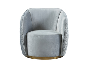 Diamond Stitched Cover Leather Sofa with Metal Base