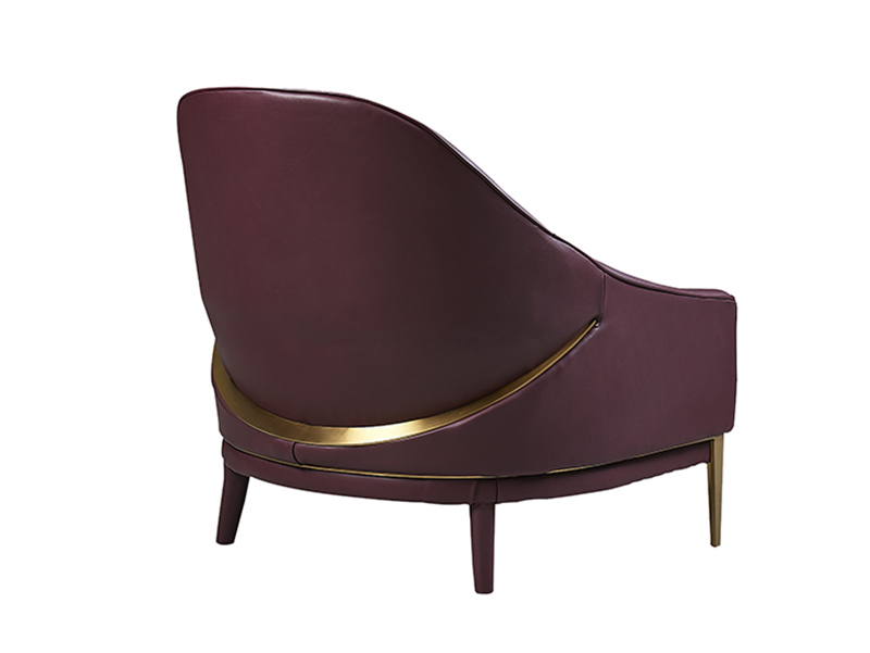 Customize Gold Metal Leg Genuine Leather Sofa