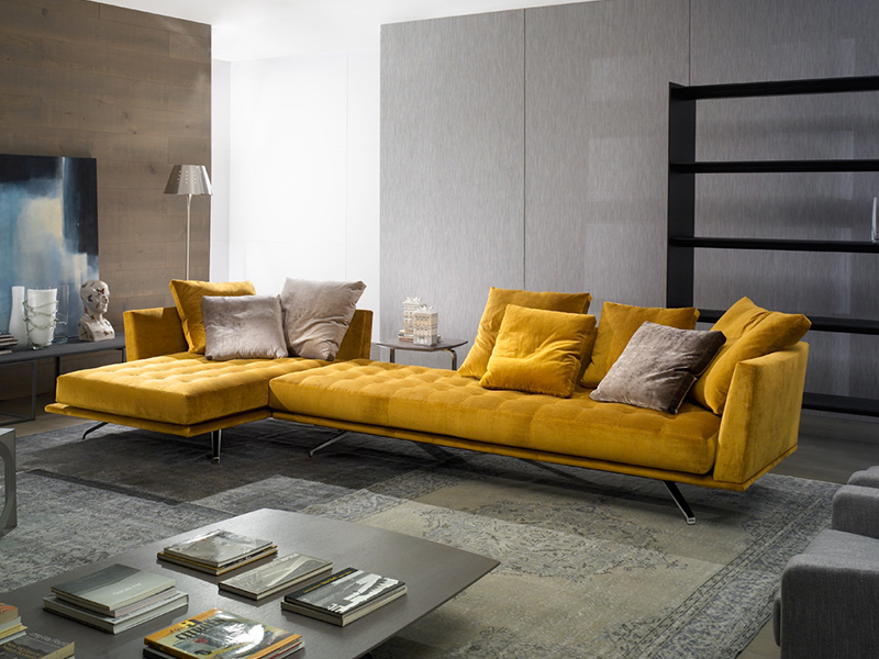 Luxury Leather Fabric Leisure Sofa