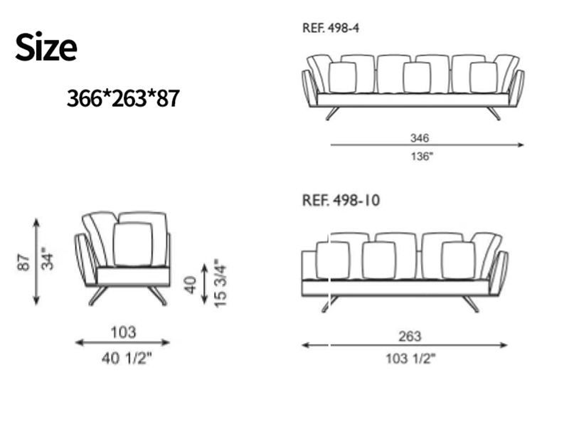 Luxury Leather Fabric Leisure Sofa
