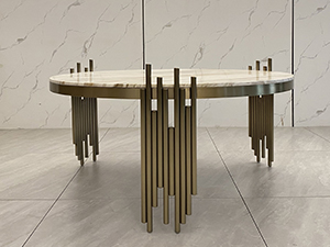 Luxury Gold Round Marble Table