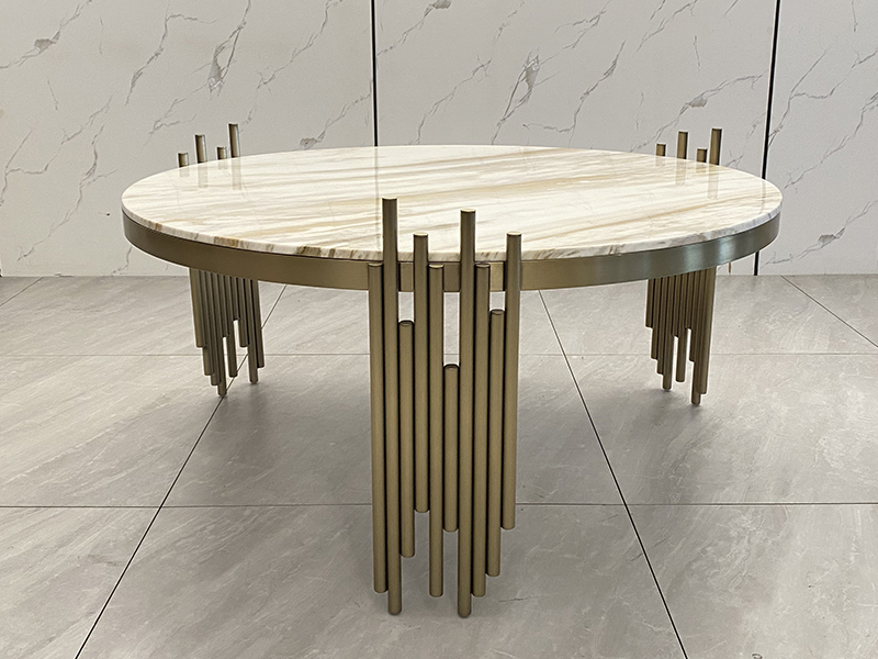 Luxury Gold Round Marble Table