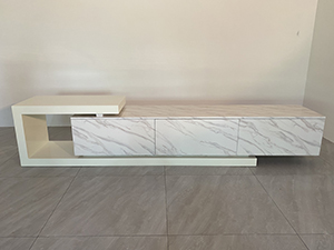 Luxury Gold Stainless Steel Frame Marble Top Tv Cabine