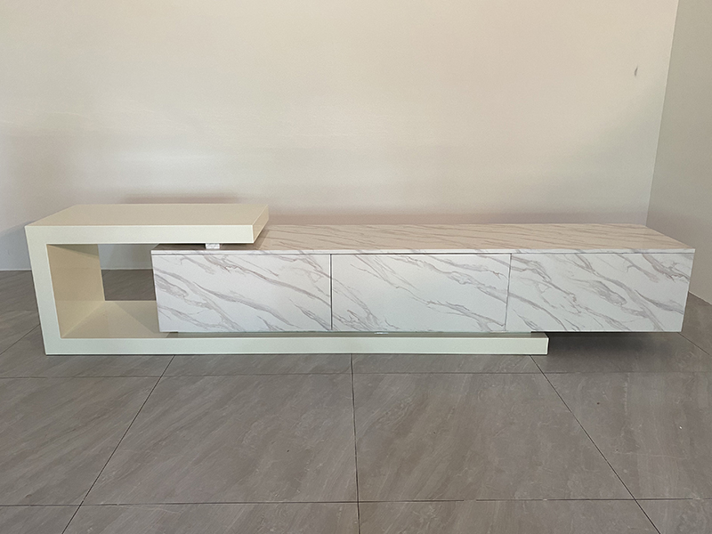 Luxury Gold Stainless Steel Frame Marble Top Tv Cabine