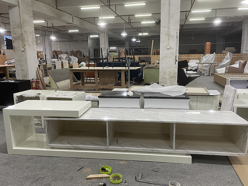 Luxury Gold Stainless Steel Frame Marble Top Tv Cabine