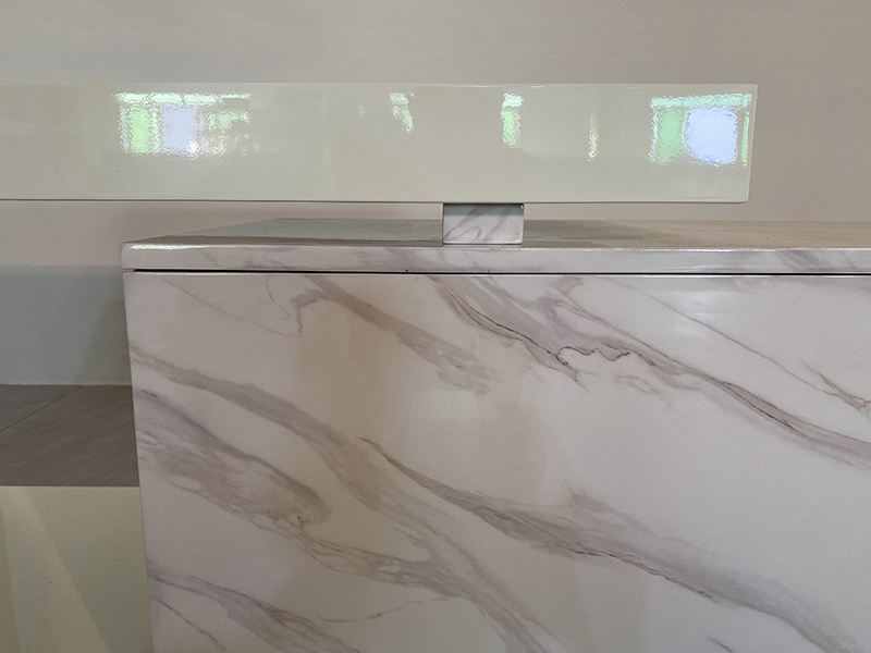 Luxury Gold Stainless Steel Frame Marble Top Tv Cabine