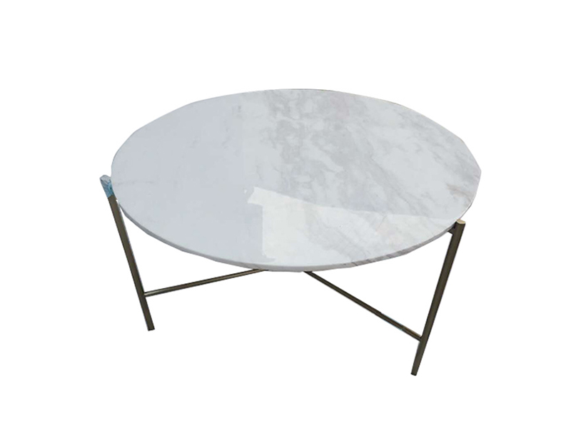 Top Seller White Marble Coffee Table With Metal Stand