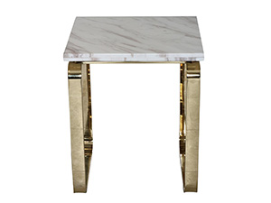 Golden Base Jazz White Marble Top Side Table