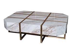 Luxury Jazz White Marble Top Coffee Table