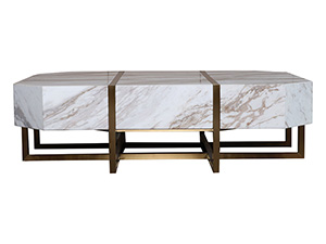 Luxury Jazz White Marble Top Coffee Table