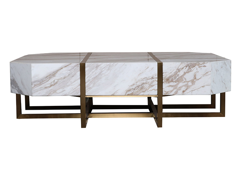 Luxury Jazz White Marble Top Coffee Table