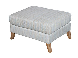 Luxury Oak Stain Wood Leg Fabric Pouf