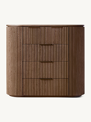 Dresser With 5 Drawers;Wooden Nightstand;European Oak Dresser